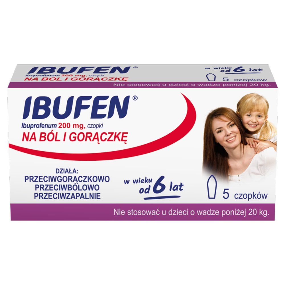 Ibufen czop.doodbyt. 0,2 g 5 szt.