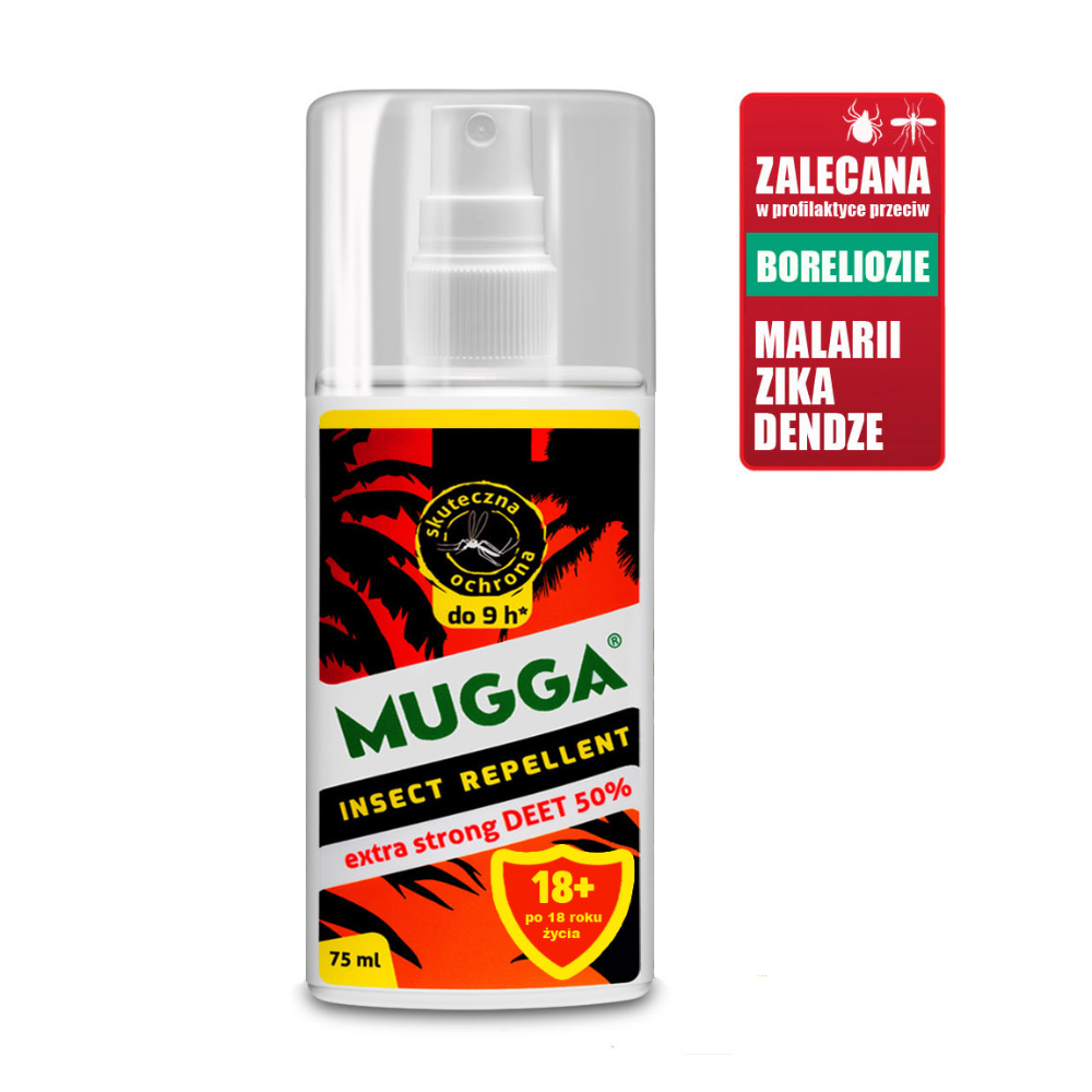 Mugga Extra Strong DEET 50% spray na komary i kleszcze 75 ml