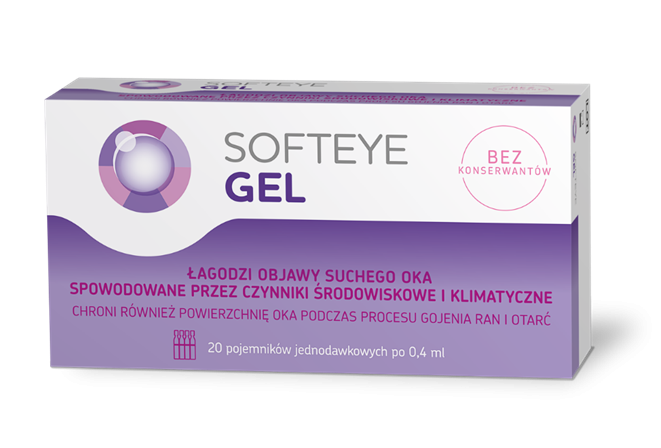Softeye Gel żel do oczu zespól suchego oka  20 poj. po 0,4ml