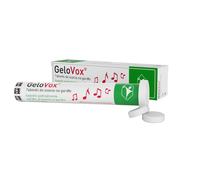 GeloVox tabletki na gardło do ssania wiśnia-mentol 20tabletek